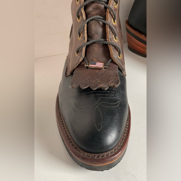 Vintage Chippewa Apache Packer Boots 10 EE USA Made Crazy Horse Soft Toe - Picture 10 of 15